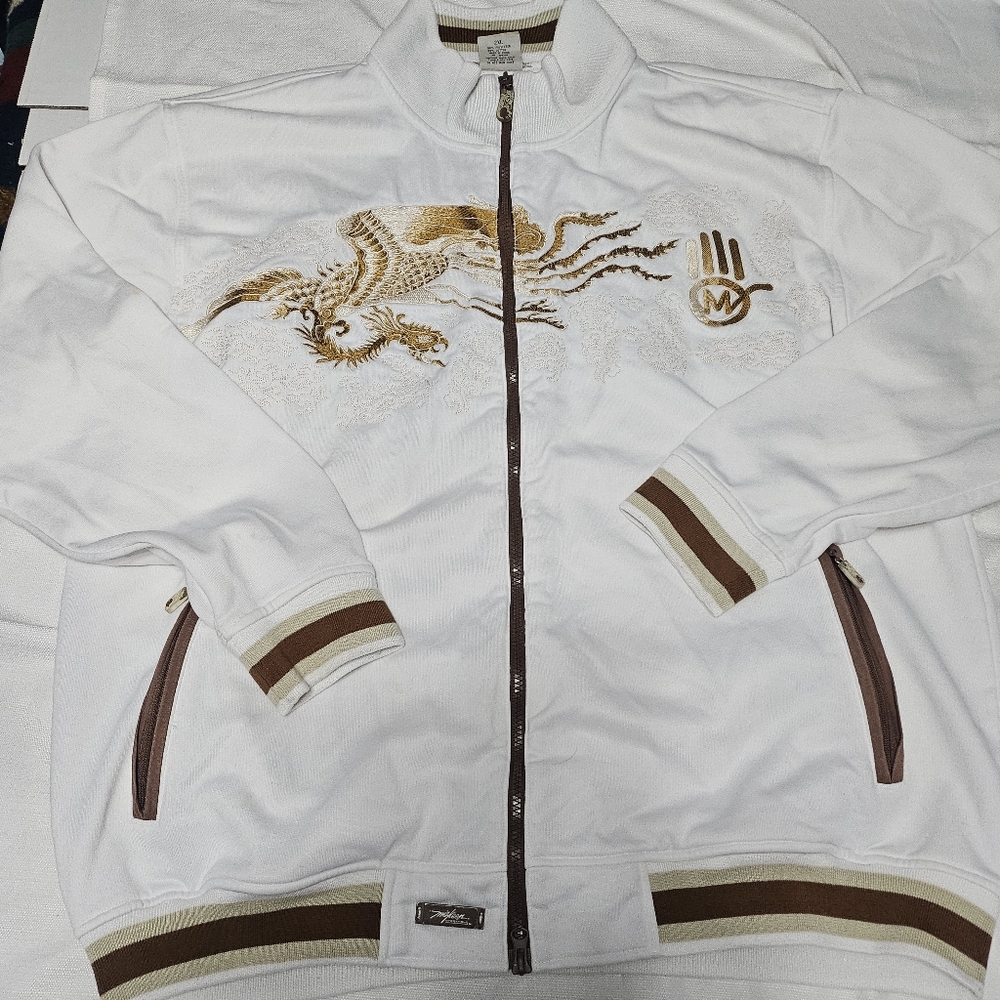 Vintage Miskeen Original Embroidered Dragon Jacket Long Sleeve Womens‎ 2XL Y2K